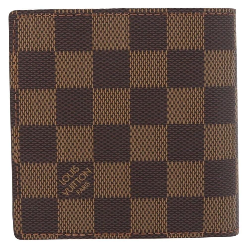 Louis Vuitton Damier Ebene Portefeuille Marco Bifold Wallet Brown
